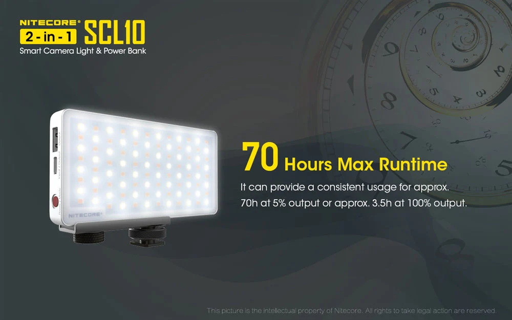 Nitecore SCL10 2-in-1 Smart Camera Light and Power Bank - Image 5