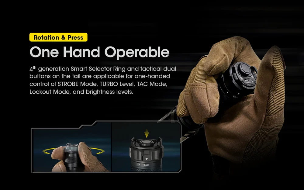 NITECORE SRT7i 3000 Lumen Long Throw Rechargeable Flashlight - Image 4
