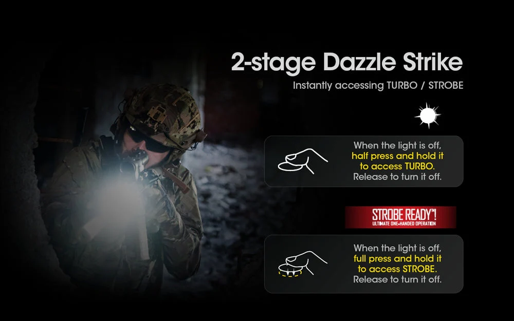 NITECORE SRT7i 3000 Lumen Long Throw Rechargeable Flashlight - Image 7