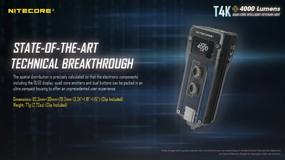 Nitecore T4K 4000 Lumen Super Bright EDC Flashlight - Image 9