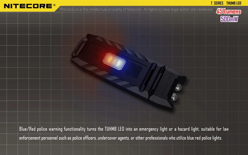 Nitecore Thumb Leo 45 Lumen Clip on Rechargeable Flashlight, UV & Red and Blue - Image 3