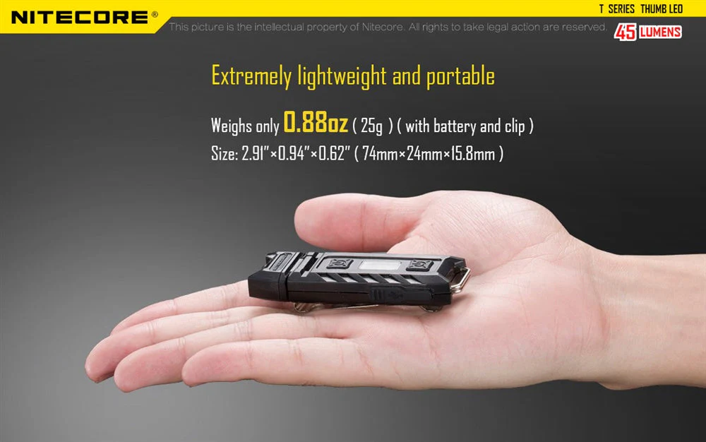Nitecore Thumb Leo 45 Lumen Clip on Rechargeable Flashlight, UV & Red and Blue - Image 5