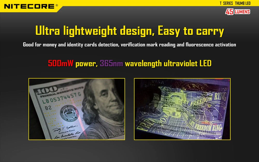 Nitecore Thumb Leo 45 Lumen Clip on Rechargeable Flashlight, UV & Red and Blue - Image 7
