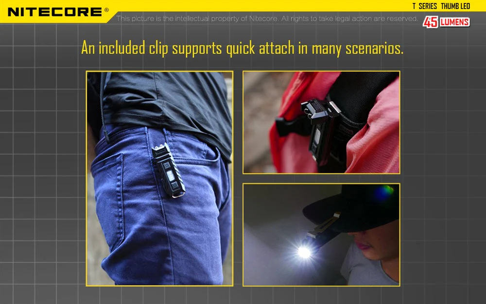 Nitecore Thumb Leo 45 Lumen Clip on Rechargeable Flashlight, UV & Red and Blue - Image 9