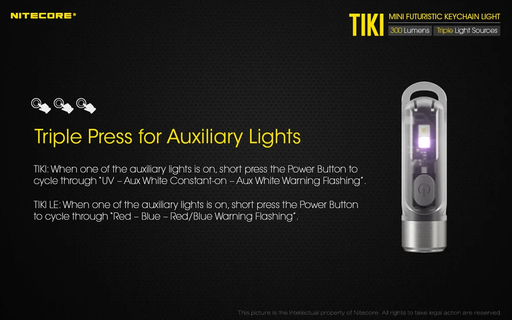 Nitecore TIKI 300 Lumen USB-C Rechargeable Keychain Flashlight - Image 13