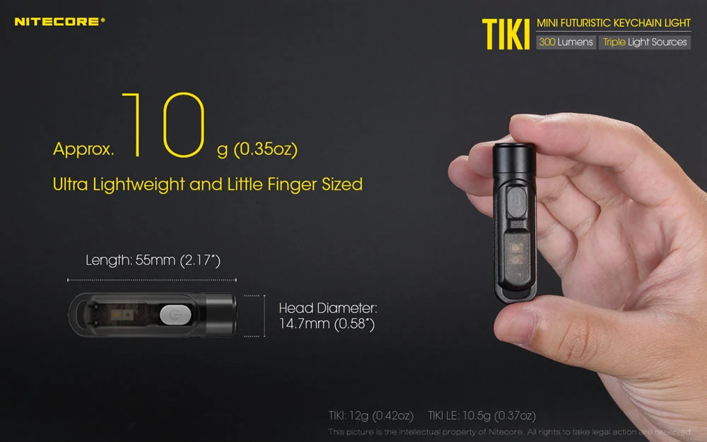 Nitecore TIKI 300 Lumen USB-C Rechargeable Keychain Flashlight - Image 6