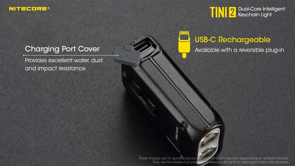 Nitecore TINI 2 500 Lumen USB-C Rechargeable Keychain Flashlight - Image 7