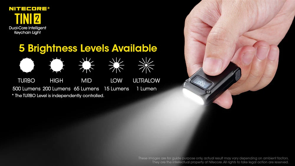Nitecore TINI 2 500 Lumen USB-C Rechargeable Keychain Flashlight - Image 8