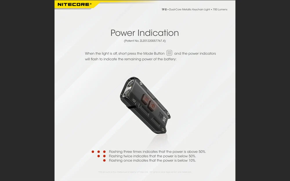 Nitecore TIP SE 700 Lumen Rechargeable Keychain EDC Flashlight - Image 11