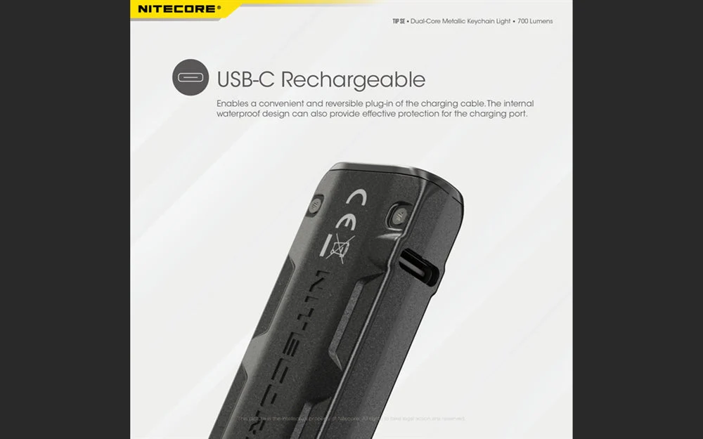 Nitecore TIP SE 700 Lumen Rechargeable Keychain EDC Flashlight - Image 8