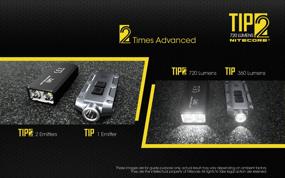 Nitecore TIP 2 (TIP2) 720 Lumen USB Rechargeable Keychain Flashlight - Image 4