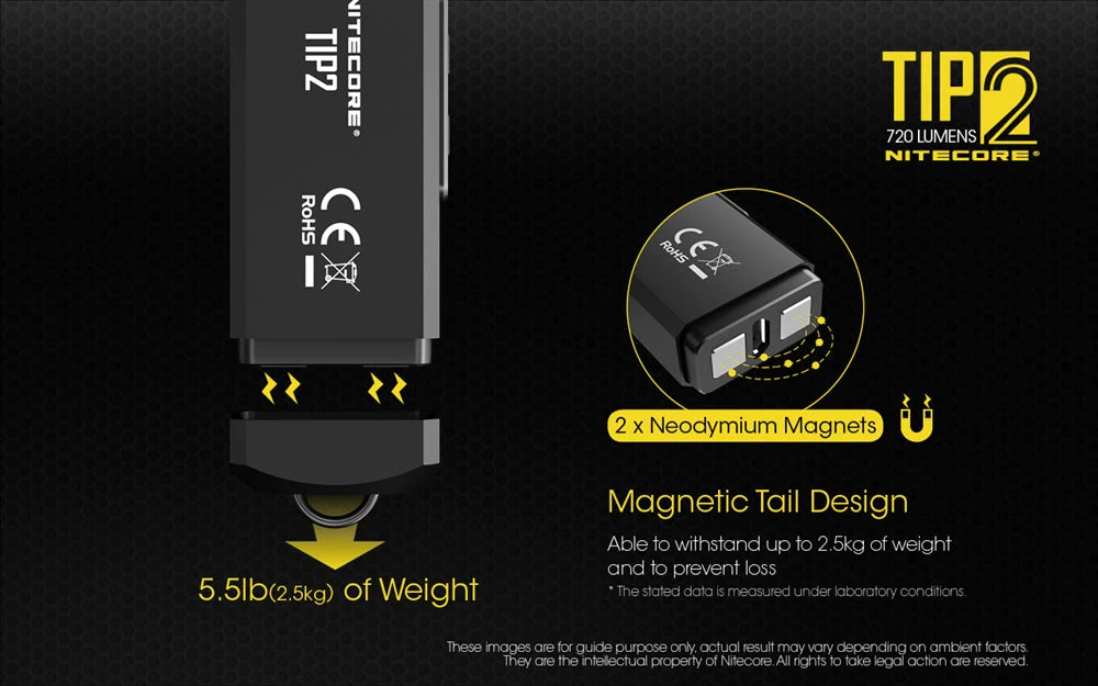 Nitecore TIP 2 (TIP2) 720 Lumen USB Rechargeable Keychain Flashlight - Image 9