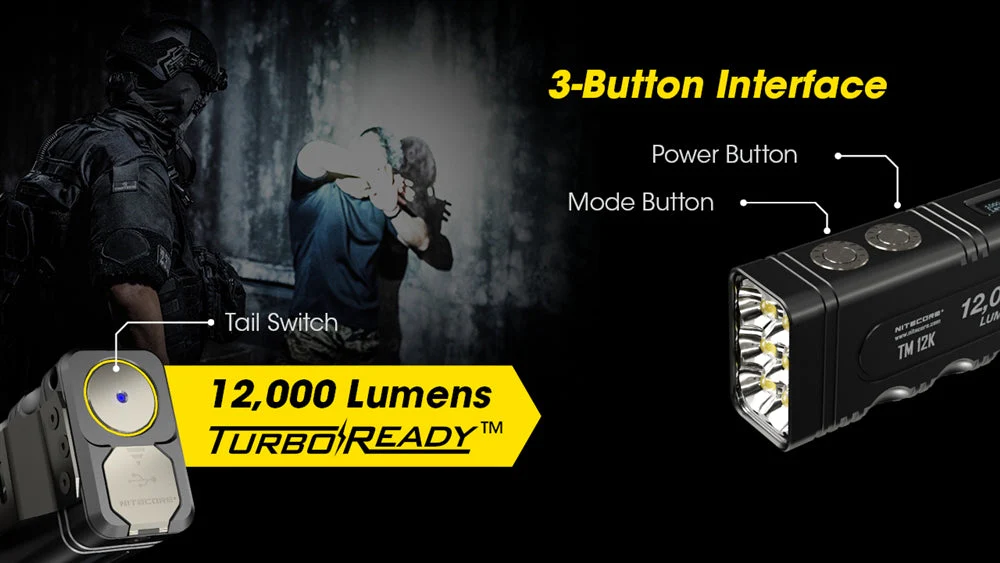 NITECORE TM12K 12,000 Lumen Rechargeable Flashlight - Image 9