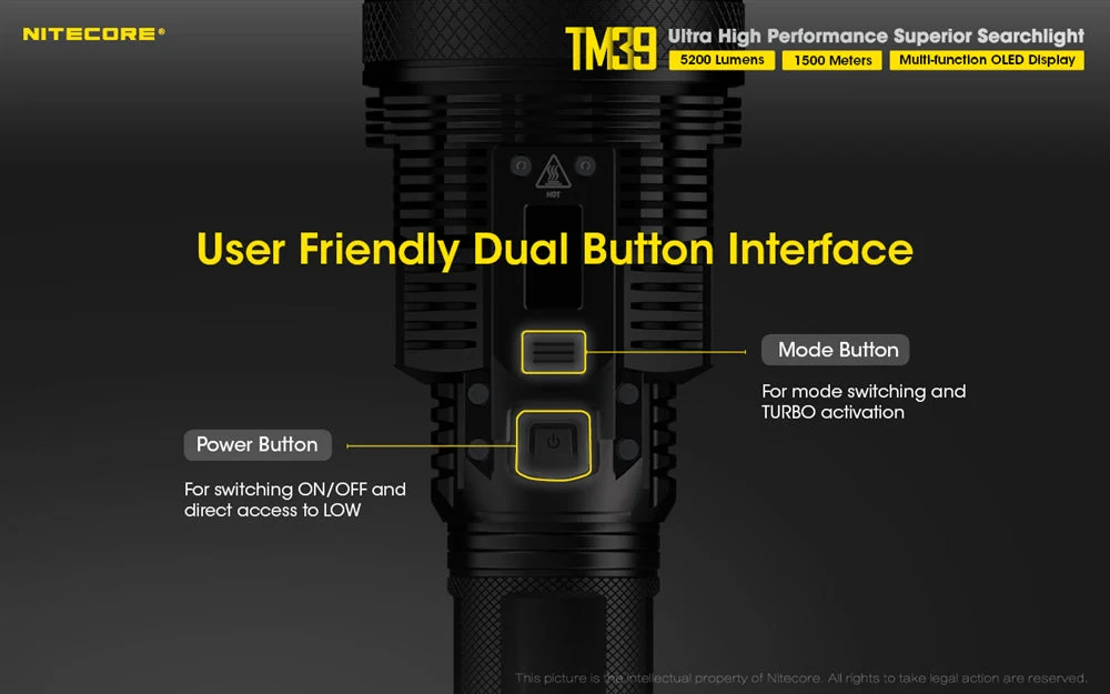 Nitecore TM39 5200 Lumen Long Throw Rechargeable Flashlight - Image 5