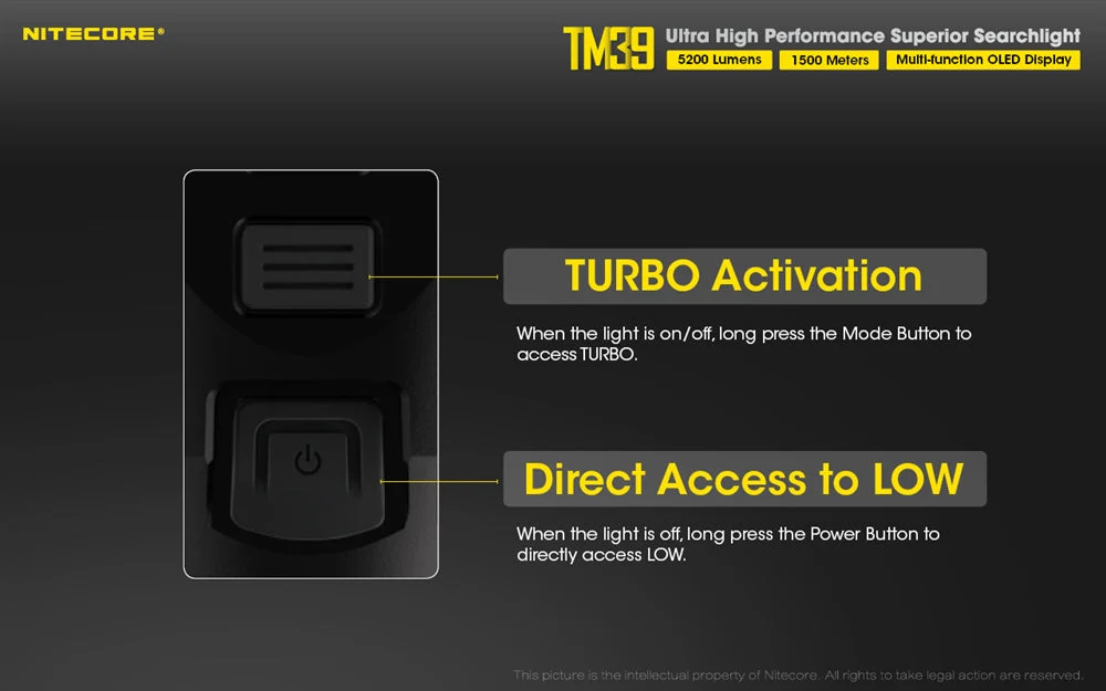 Nitecore TM39 5200 Lumen Long Throw Rechargeable Flashlight - Image 7