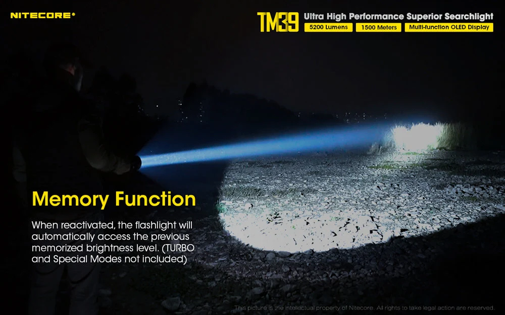 Nitecore TM39 5200 Lumen Long Throw Rechargeable Flashlight - Image 8