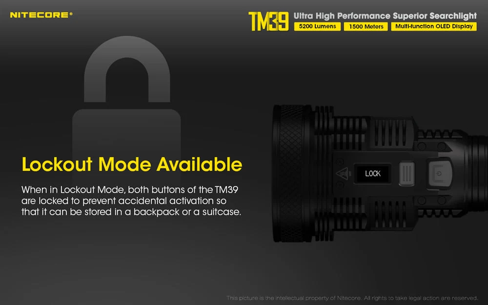Nitecore TM39 5200 Lumen Long Throw Rechargeable Flashlight - Image 9
