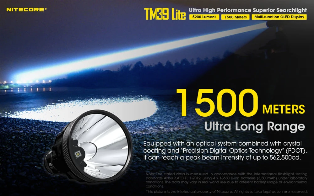 Nitecore TM39 Lite 5200 Lumen Long Throw Flashlight - Image 3