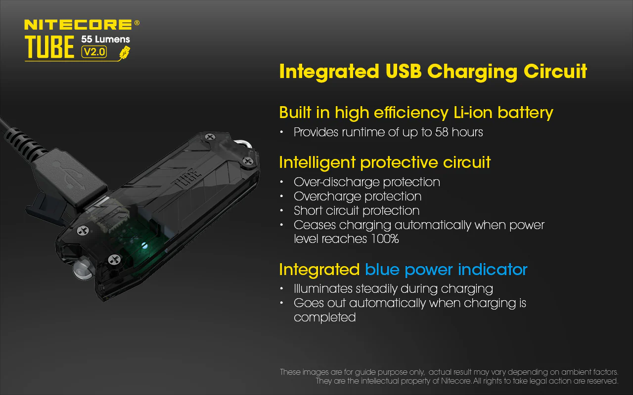 Nitecore TUBE v2 55 Lumen Rechargeable Keychain Flashlight - Image 16