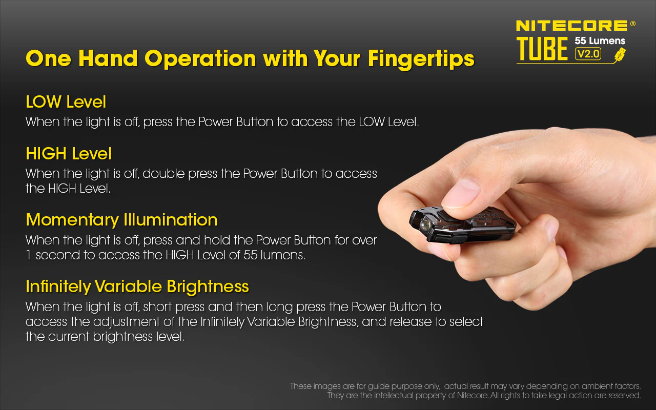 Nitecore TUBE v2 55 Lumen Rechargeable Keychain Flashlight - Image 18