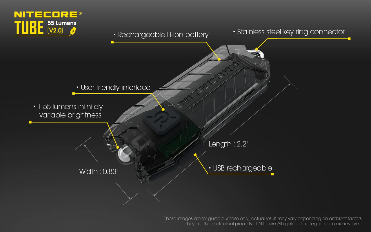 Nitecore TUBE v2 55 Lumen Rechargeable Keychain Flashlight - Image 21