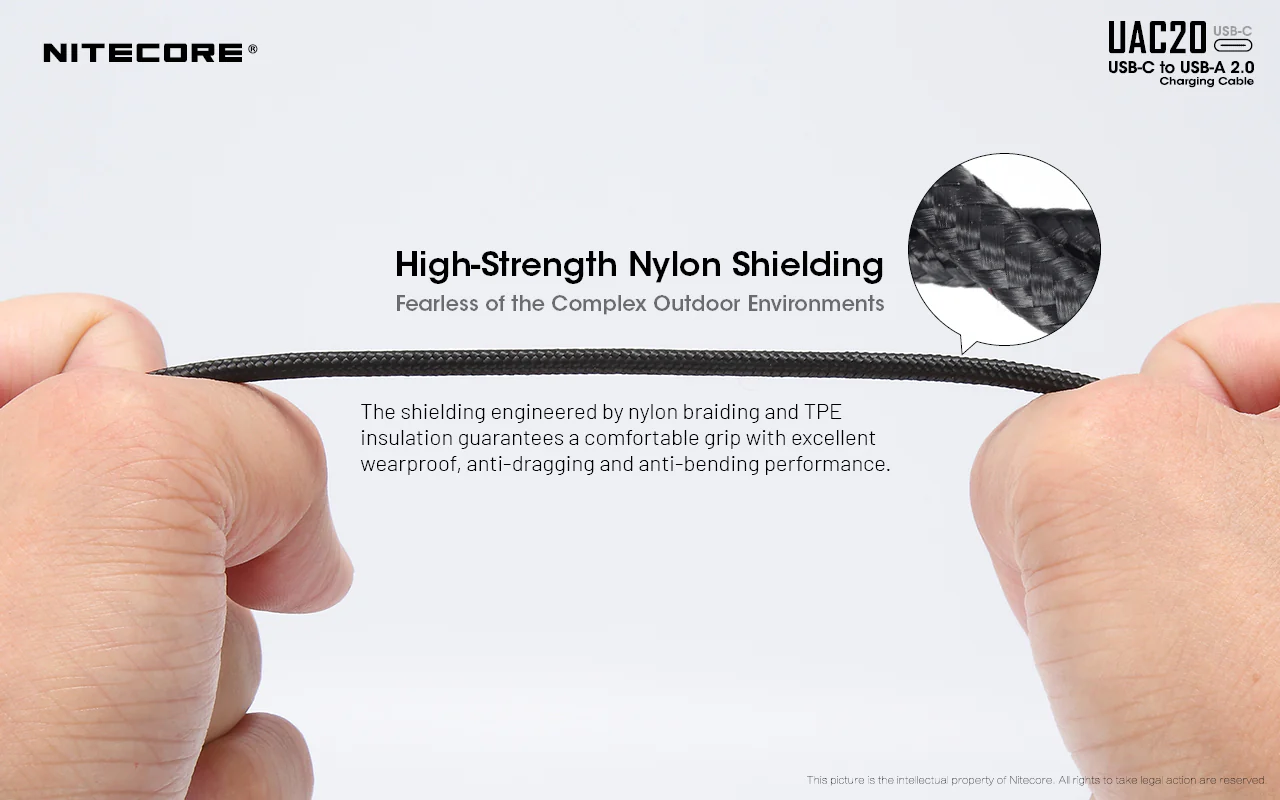 Nitecore UAC20 3.3ft USB Type C 3A Fast Charging Cable - Image 4