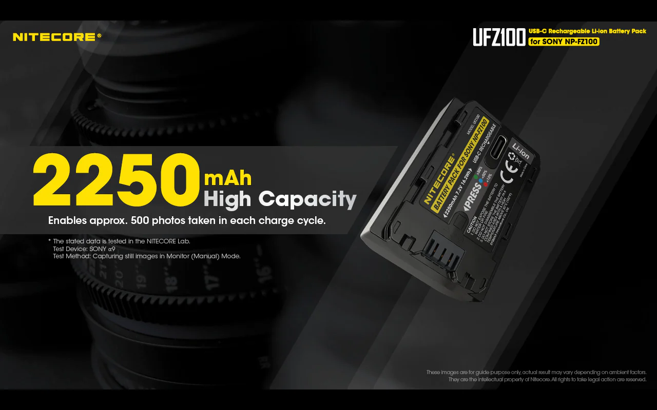 NITECORE UFZ100 Camera Battery for Sony NP-FZ100 - Image 5