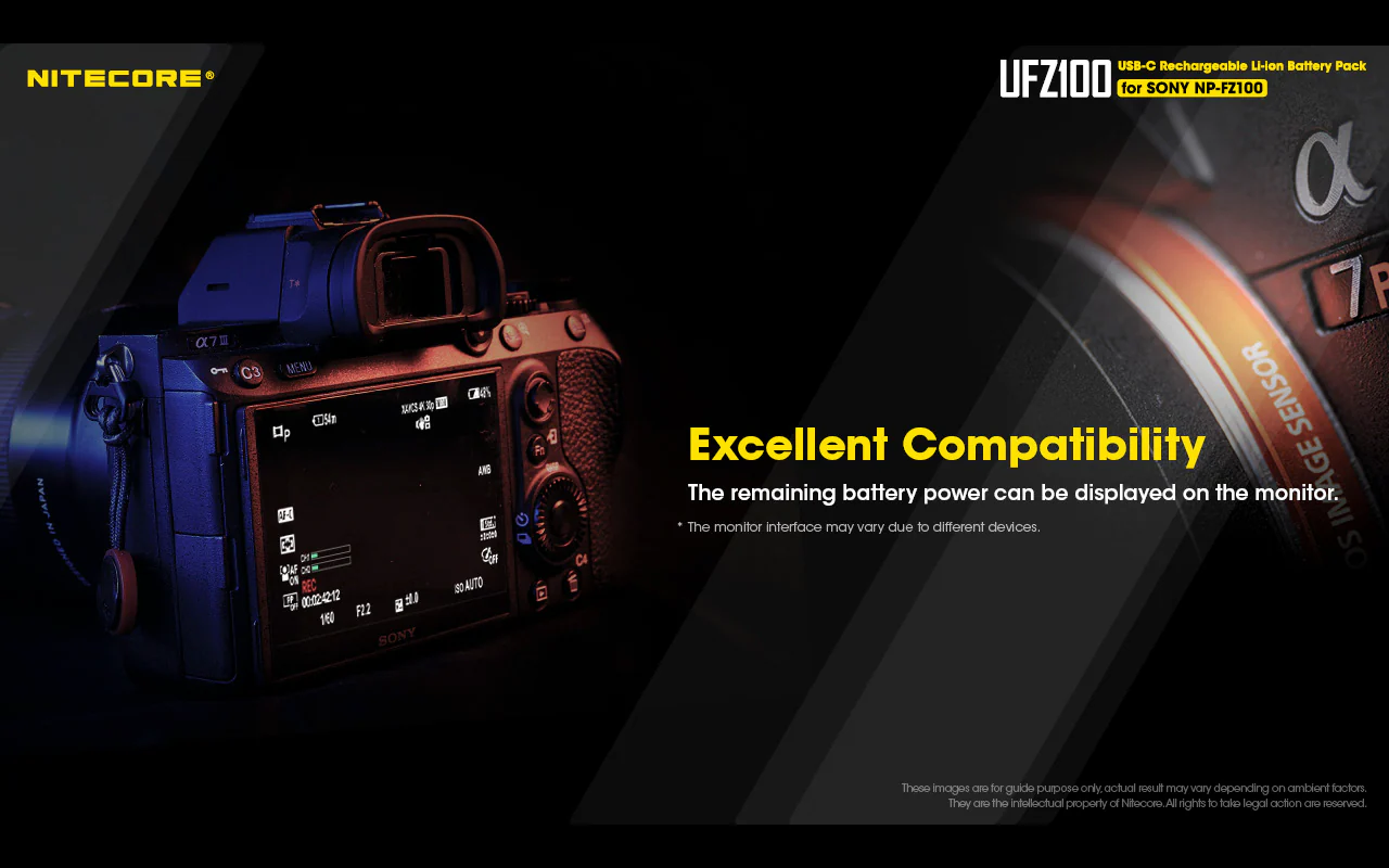 NITECORE UFZ100 Camera Battery for Sony NP-FZ100 - Image 6