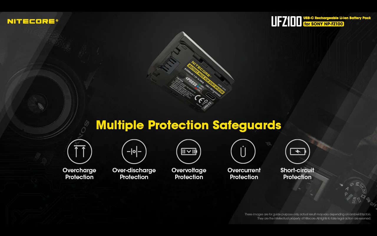 NITECORE UFZ100 Camera Battery for Sony NP-FZ100 - Image 8