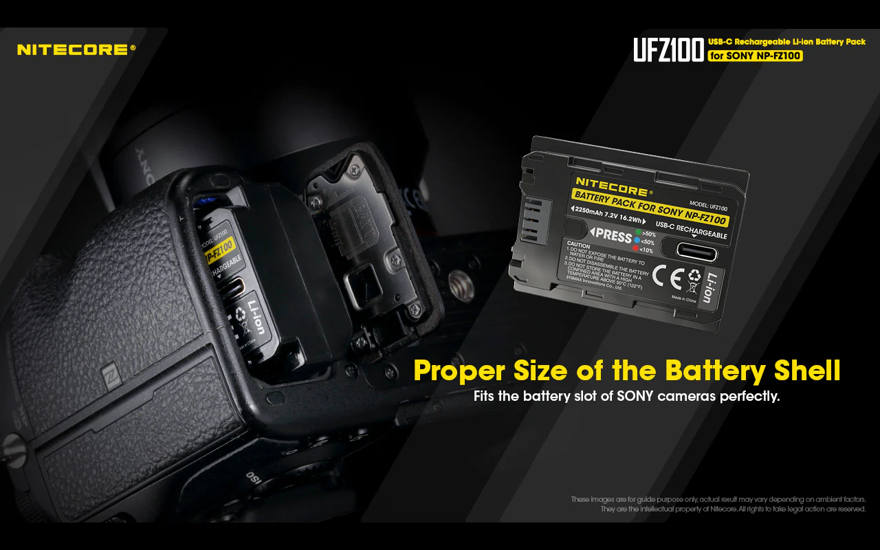 NITECORE UFZ100 Camera Battery for Sony NP-FZ100 - Image 9
