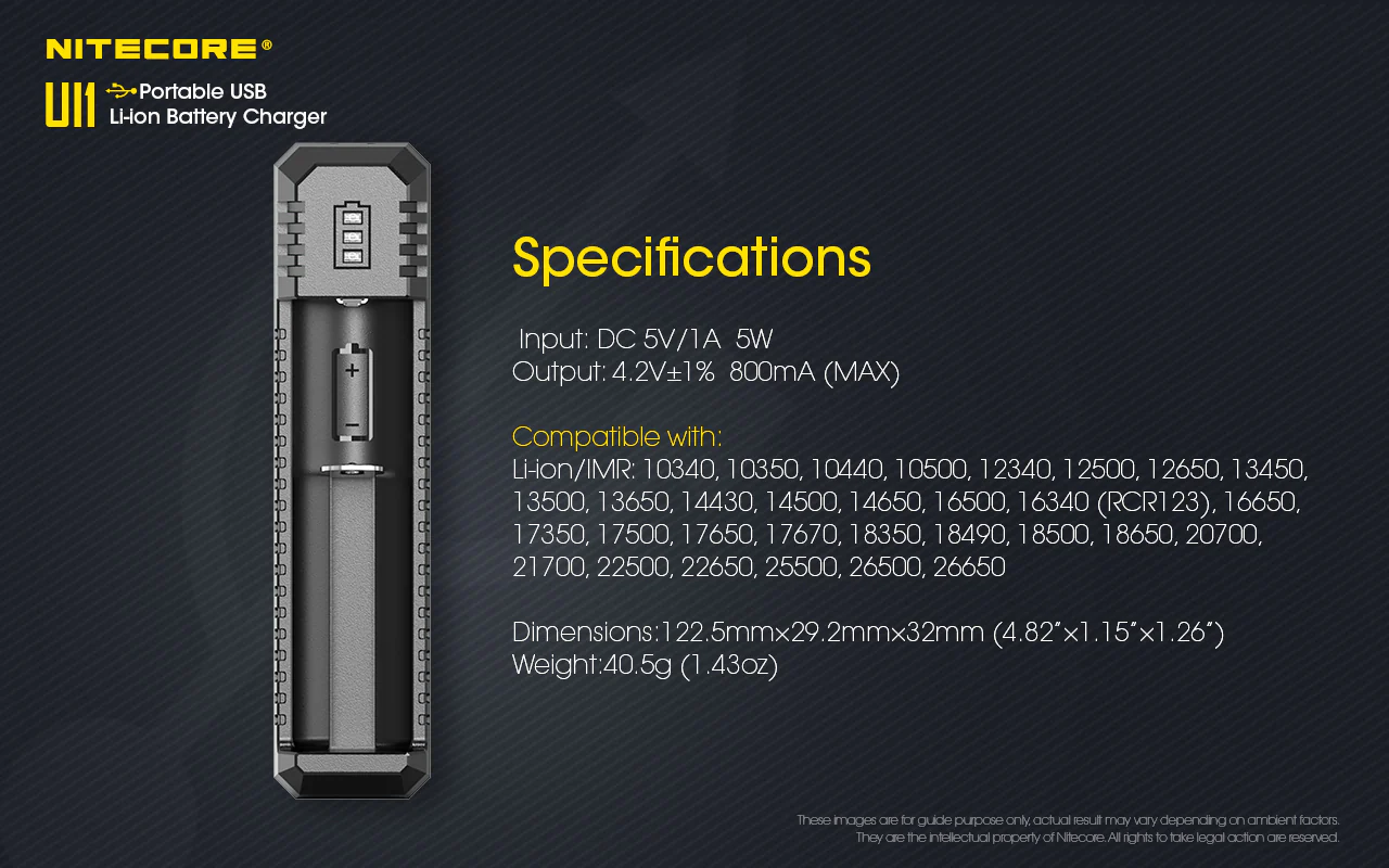 Nitecore UI1 USB-C Charger, for 18650, 21700, 18350, 20700 etc Batteries - Image 12