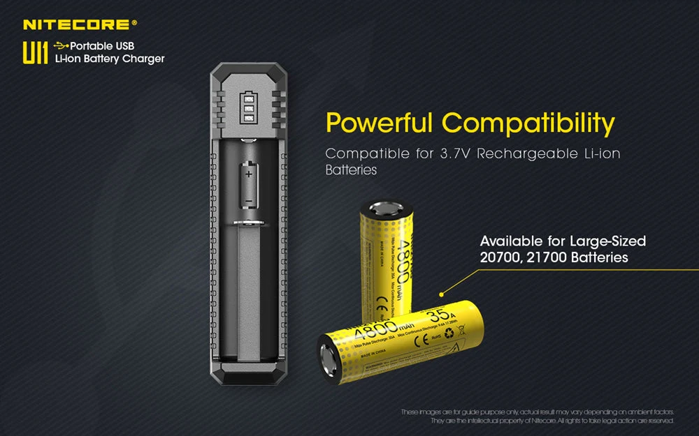 Nitecore UI1 USB-C Charger, for 18650, 21700, 18350, 20700 etc Batteries - Image 4