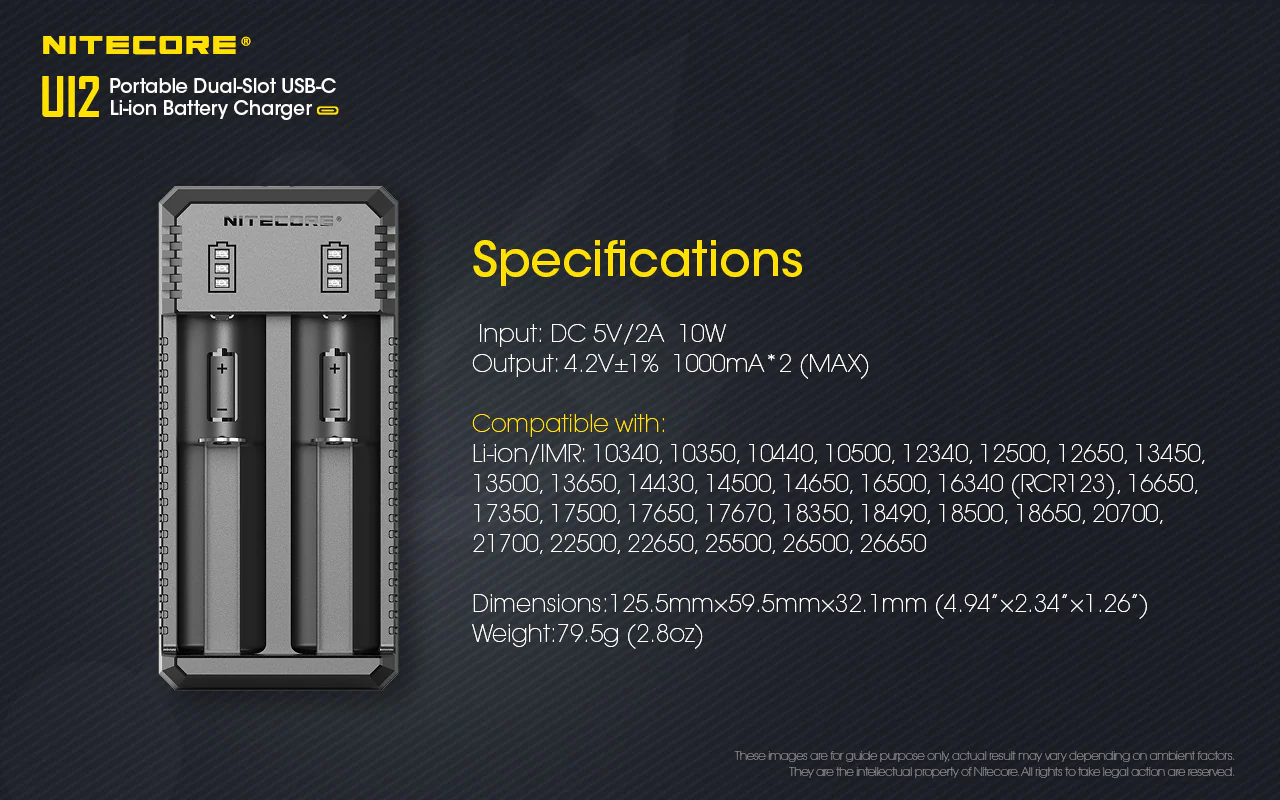 Nitecore UI2 Dual-Slot USB-C Charger, for 18650, 21700, 18350, 20700 Batteries - Image 14