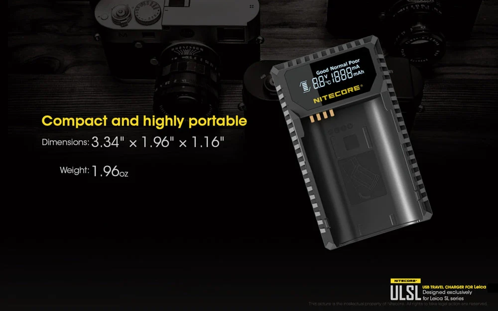 Nitecore ULSL USB Camera Charger for Leica SL Series BP-SCL4 Batteries - Image 11