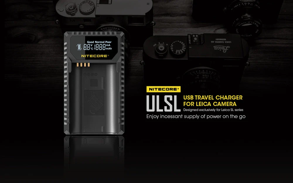 Nitecore ULSL USB Camera Charger for Leica SL Series BP-SCL4 Batteries - Image 2