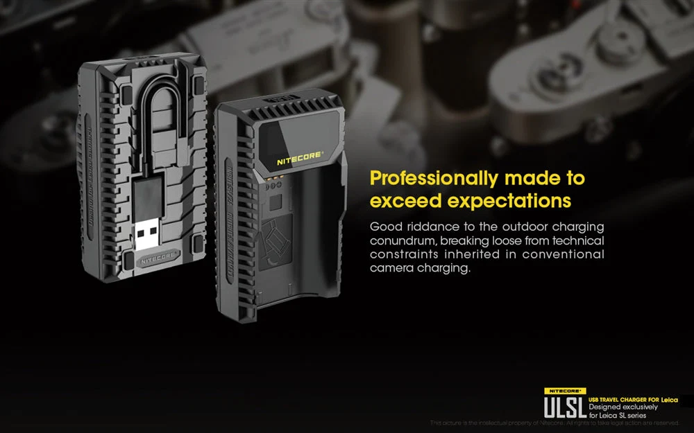 Nitecore ULSL USB Camera Charger for Leica SL Series BP-SCL4 Batteries - Image 3