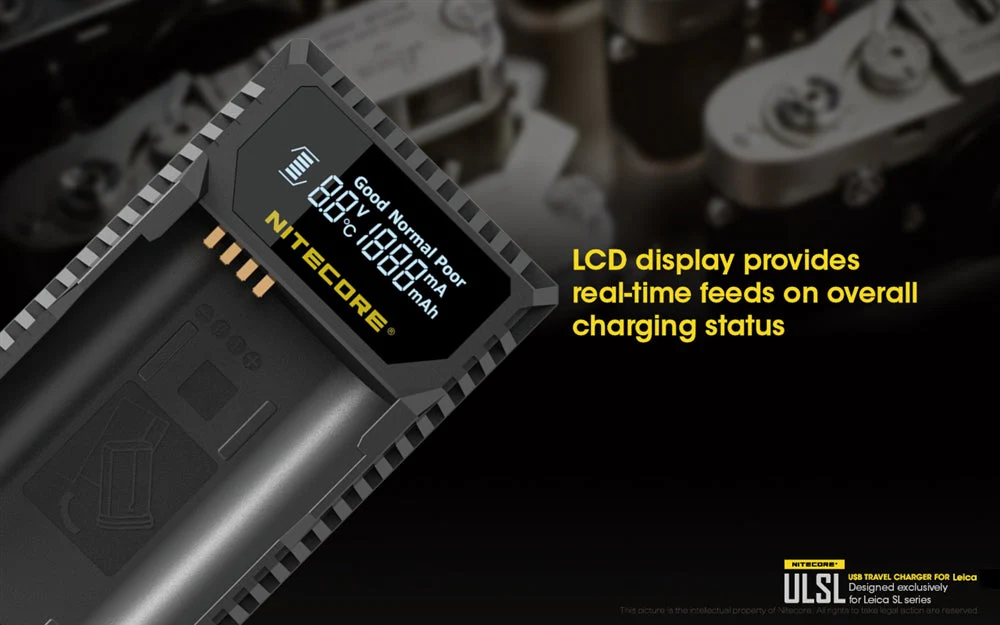 Nitecore ULSL USB Camera Charger for Leica SL Series BP-SCL4 Batteries - Image 6