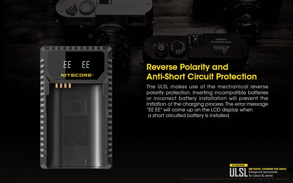 Nitecore ULSL USB Camera Charger for Leica SL Series BP-SCL4 Batteries - Image 9