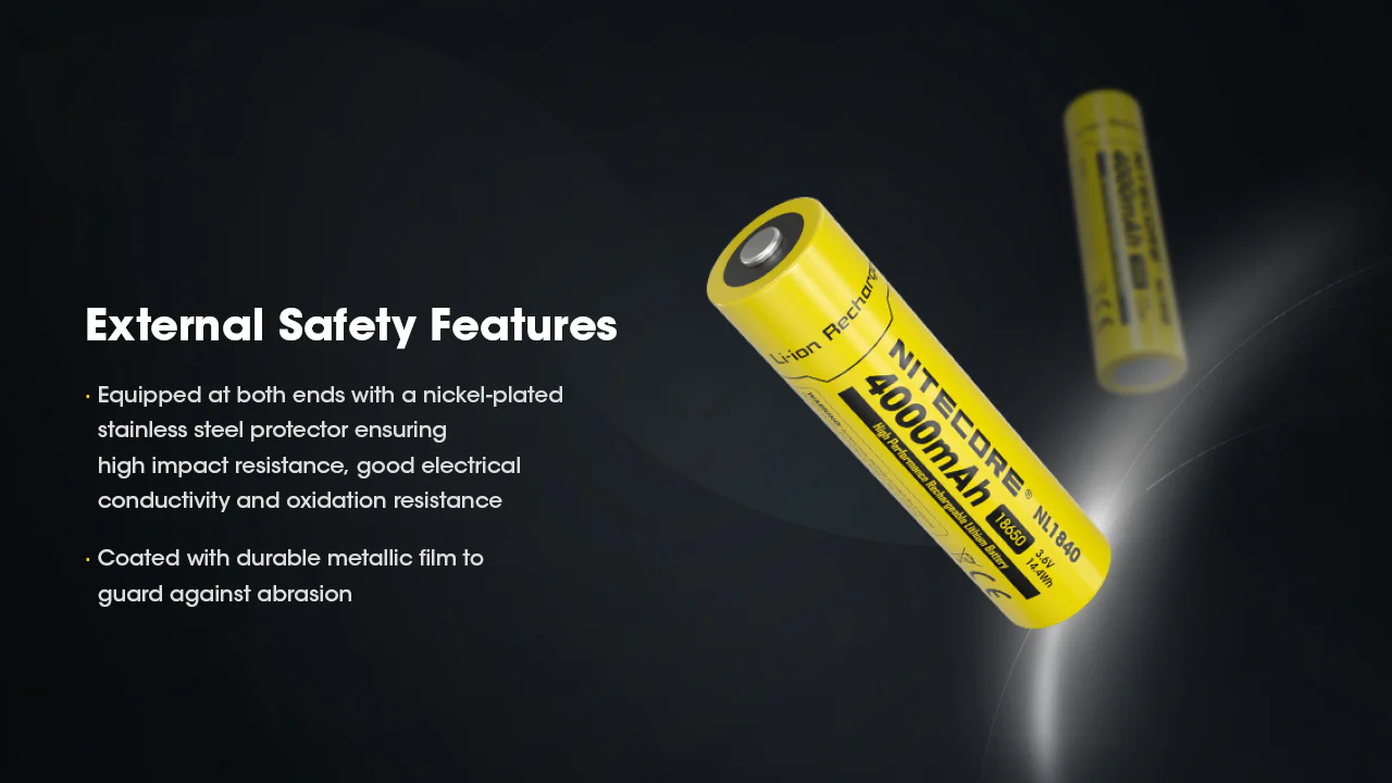 Nitecore NL1840 4000mAh Rechargeable 18650 Battery - Image 6