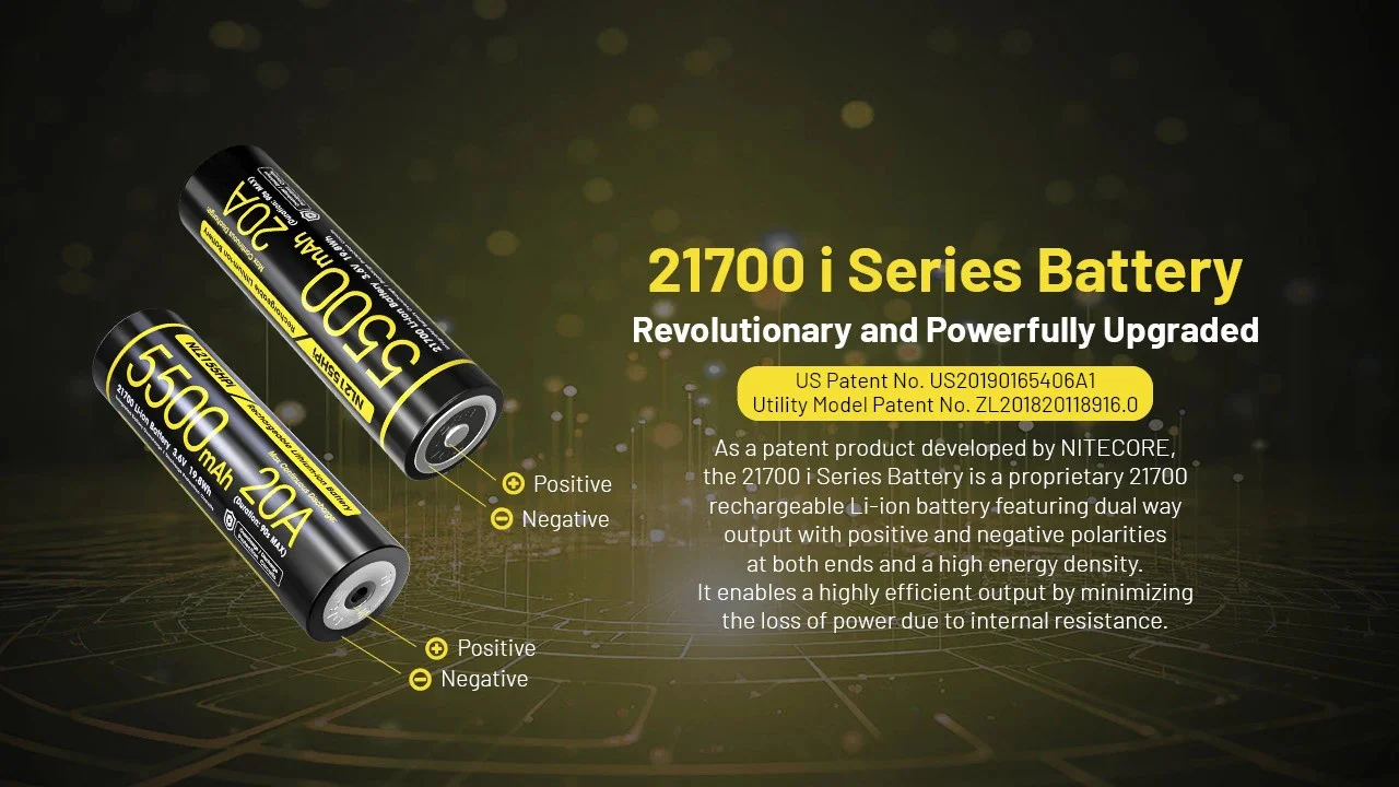 Nitecore NL2155HPi 5500mAh Rechargeable 21700 Battery for i Series (P20iX, P23i, SRT7i, and More) - Image 3