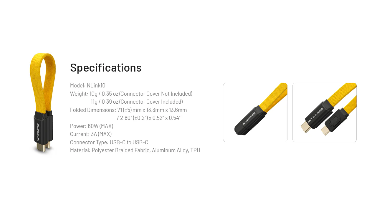 Nitecore NLink10 PD QC Fast Charging USB-C Cable with Gold-Plated Magnetic Connectors - Image 10