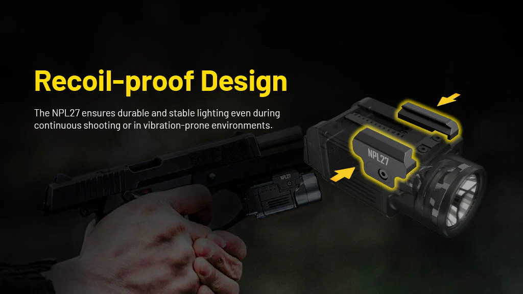 Nitecore NPL27 650 Lumen Rechargeable Long-Throw Compact Rail Mount Flashlight - Image 11