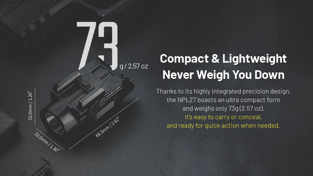 Nitecore NPL27 650 Lumen Rechargeable Long-Throw Compact Rail Mount Flashlight - Image 6