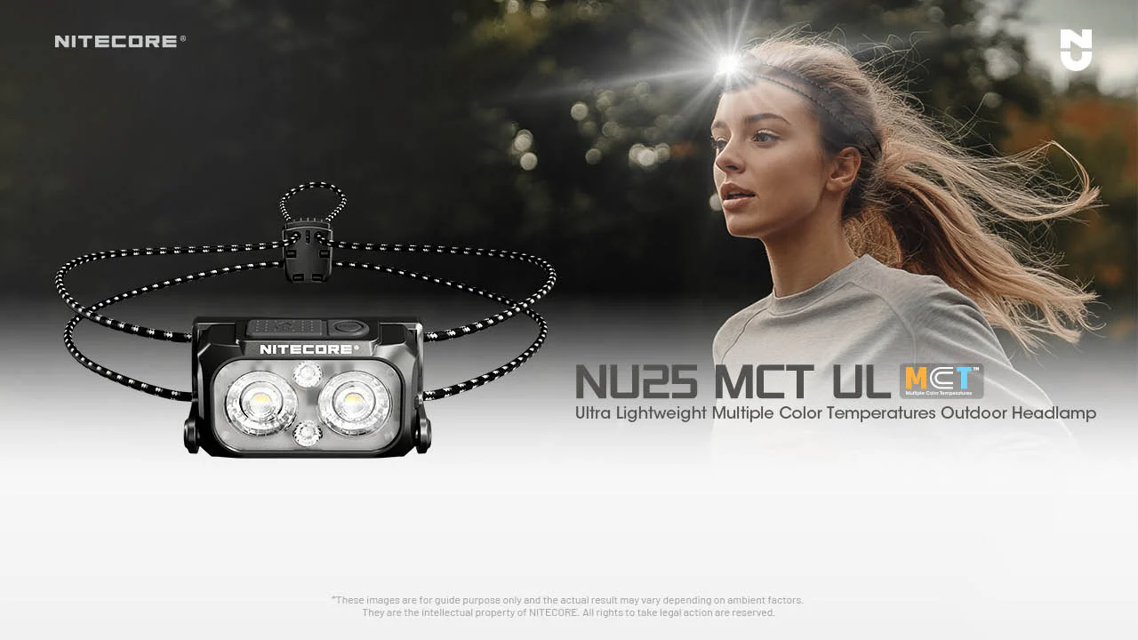 Nitecore NU25 MCT UL 400 Lumen USB-C Rechargeable Multi-Temperature Ultralight Headlamp - Image 4