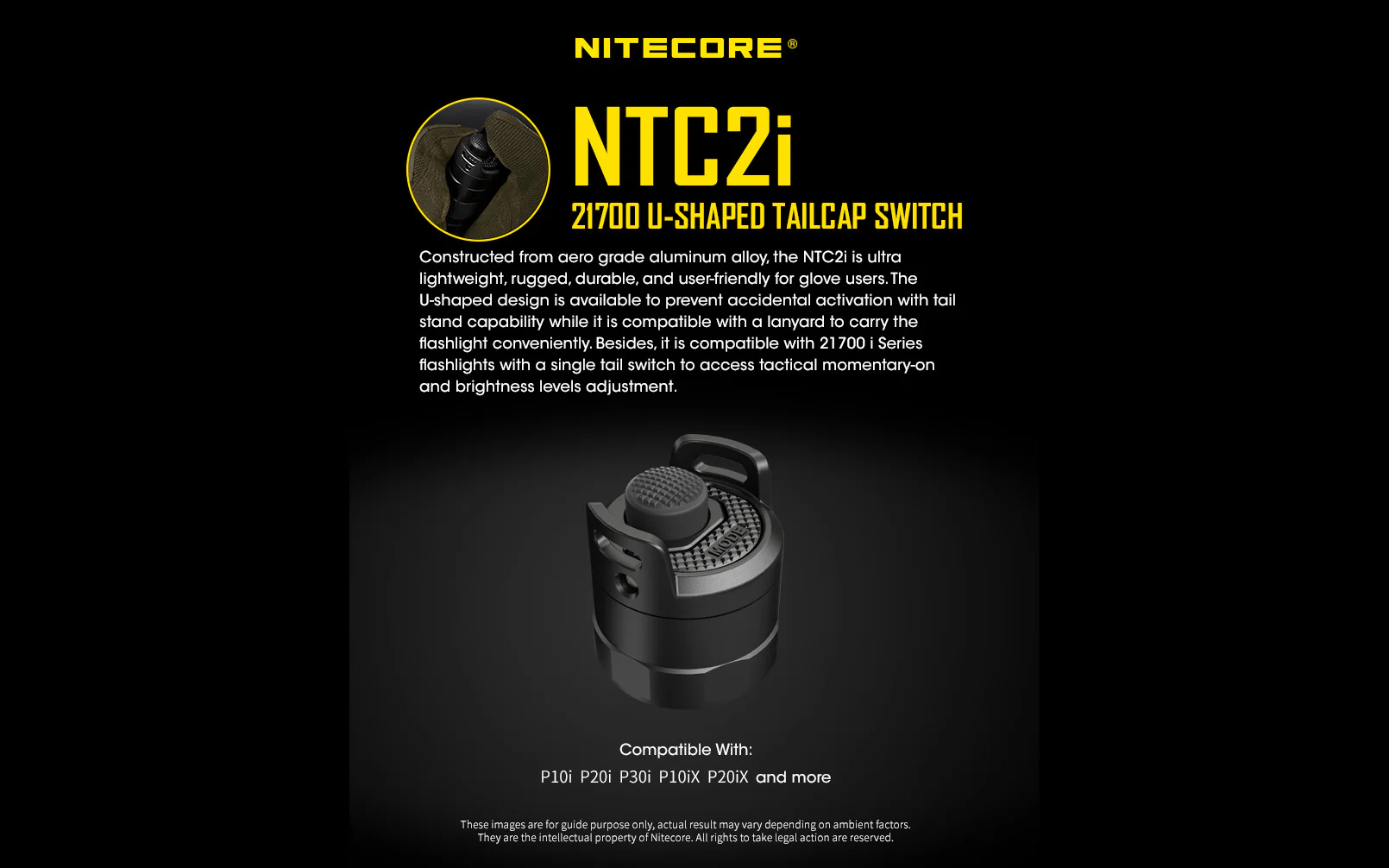 Nitecore P20iX 4000 Lumen Tactical Flashlight with NTC2i Guarded Tail Cap - Image 9
