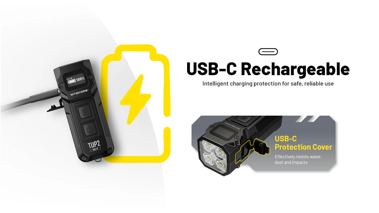 Nitecore TUP2 1200 Lumen MCT Rechargeable Keychain EDC Flashlight - Image 13