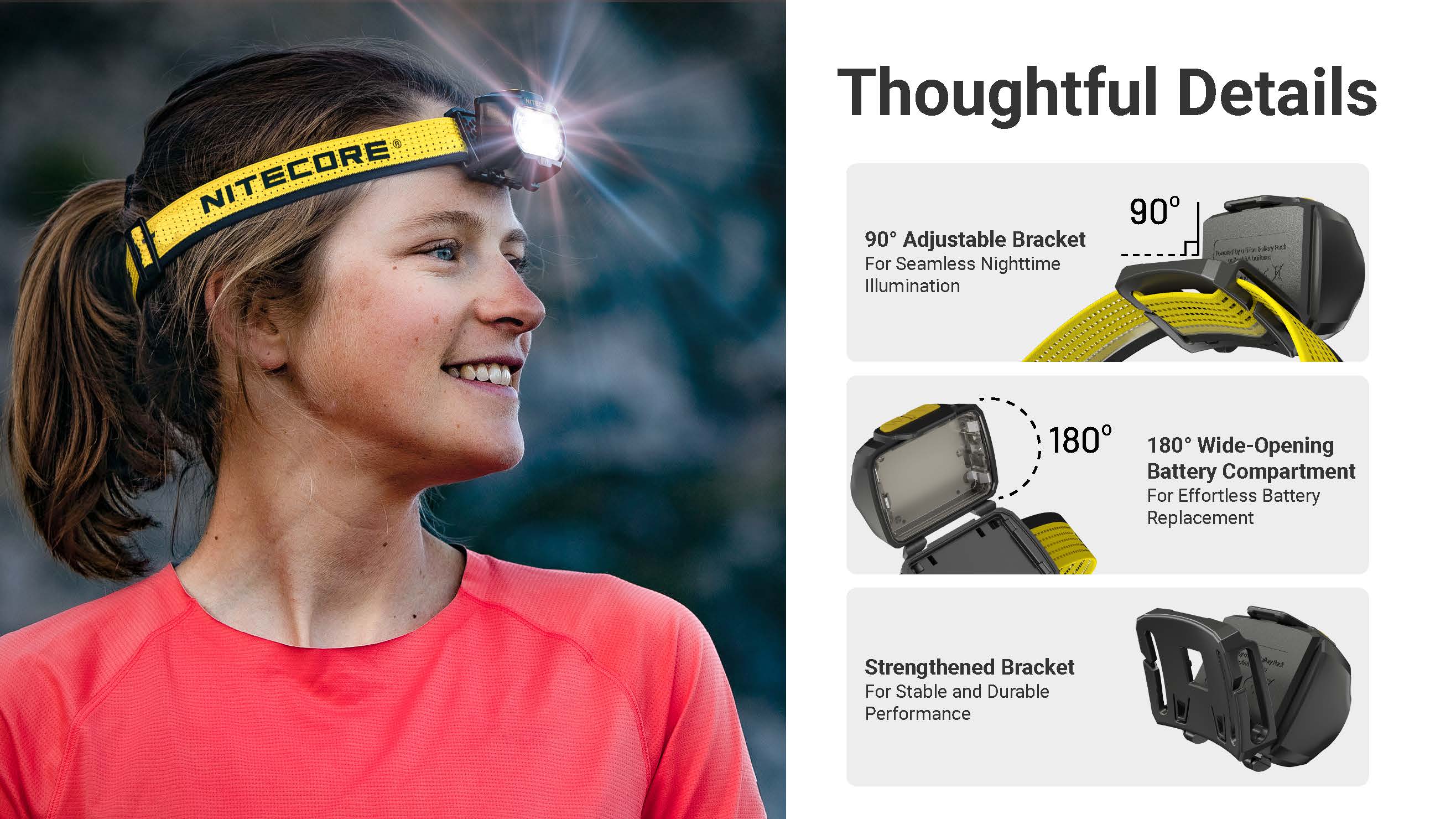 Nitecore UT27 MCT Pro 800 lumen 3 Color Temperatures Running Headlamp - Image 14